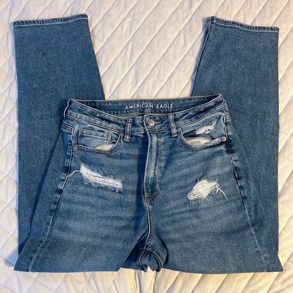 American Eagle Outfitters Women's High Rise Blue Jeans
